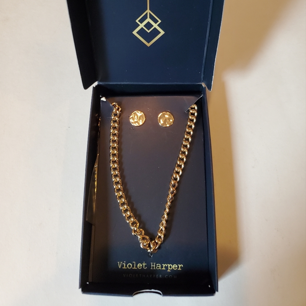 Violet Harper, Elana Link Necklace and Earring set